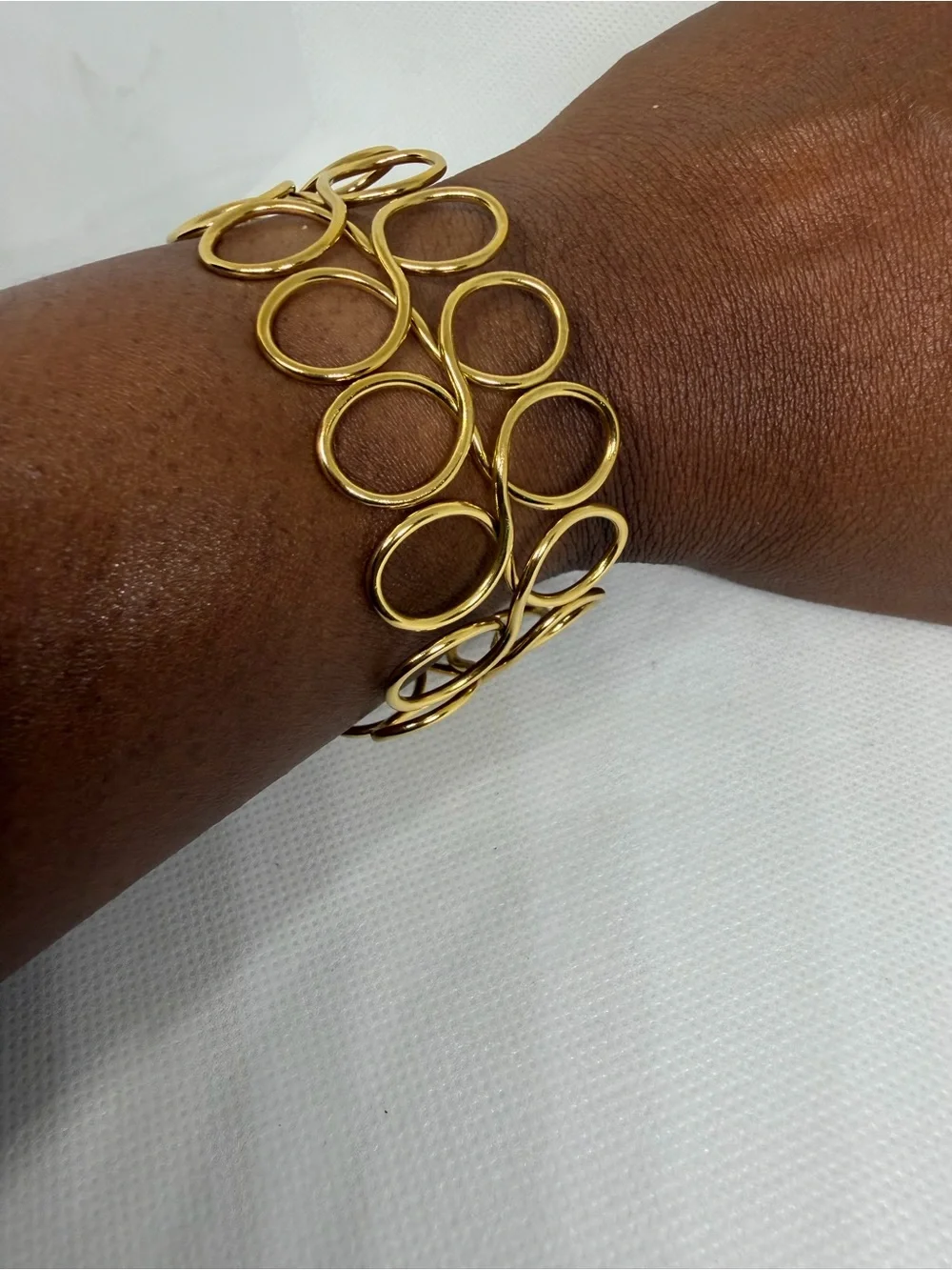Gold Open Circle Link Bracelet - Women Jewelry Stainless Steel